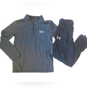 Under Armour Charcoal 1/4 Zip Pullover and Black Joggers Size 7